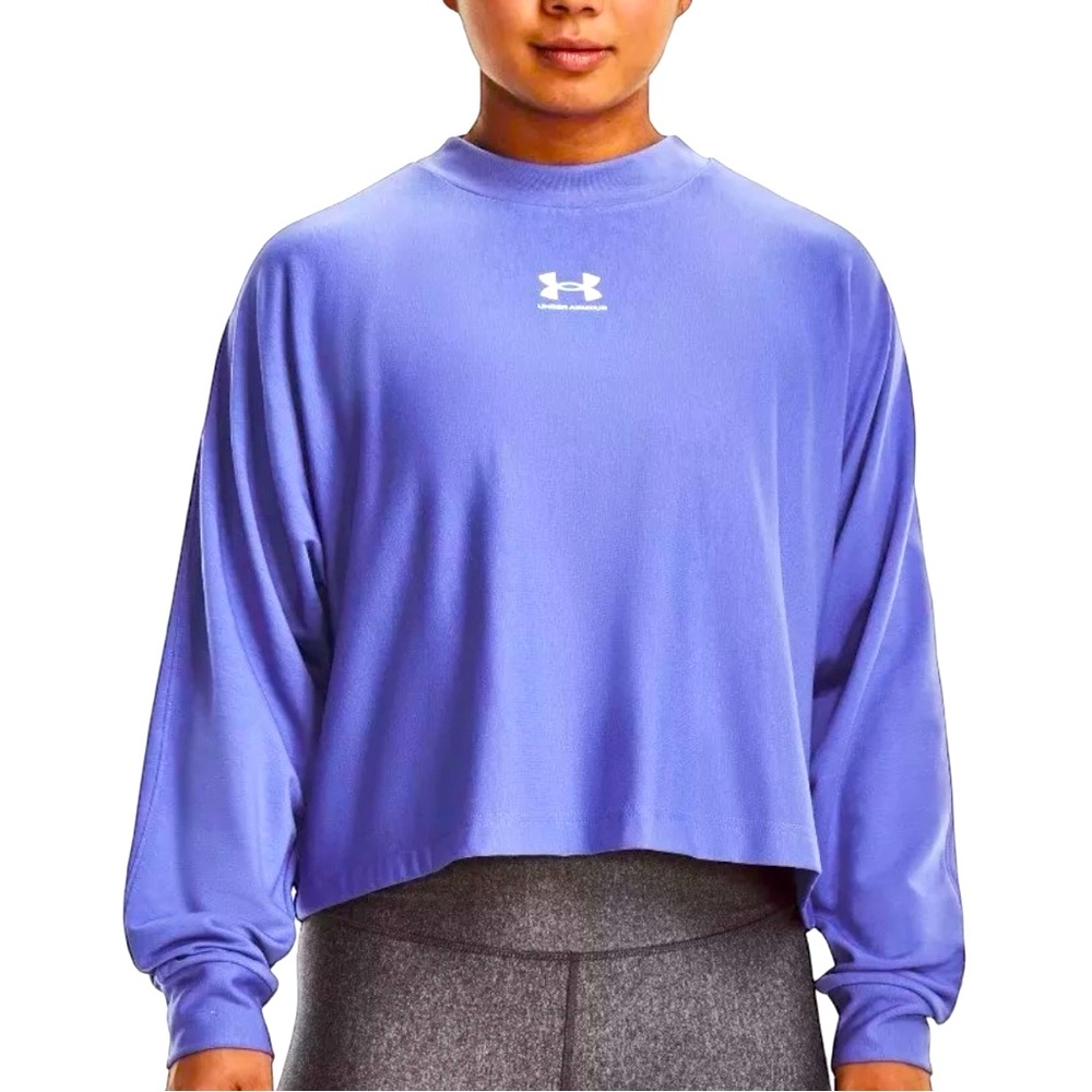 UNDER ARMOUR Women's Rival Terry Oversized
Crew Sweatshirt in Baja Blue (M)